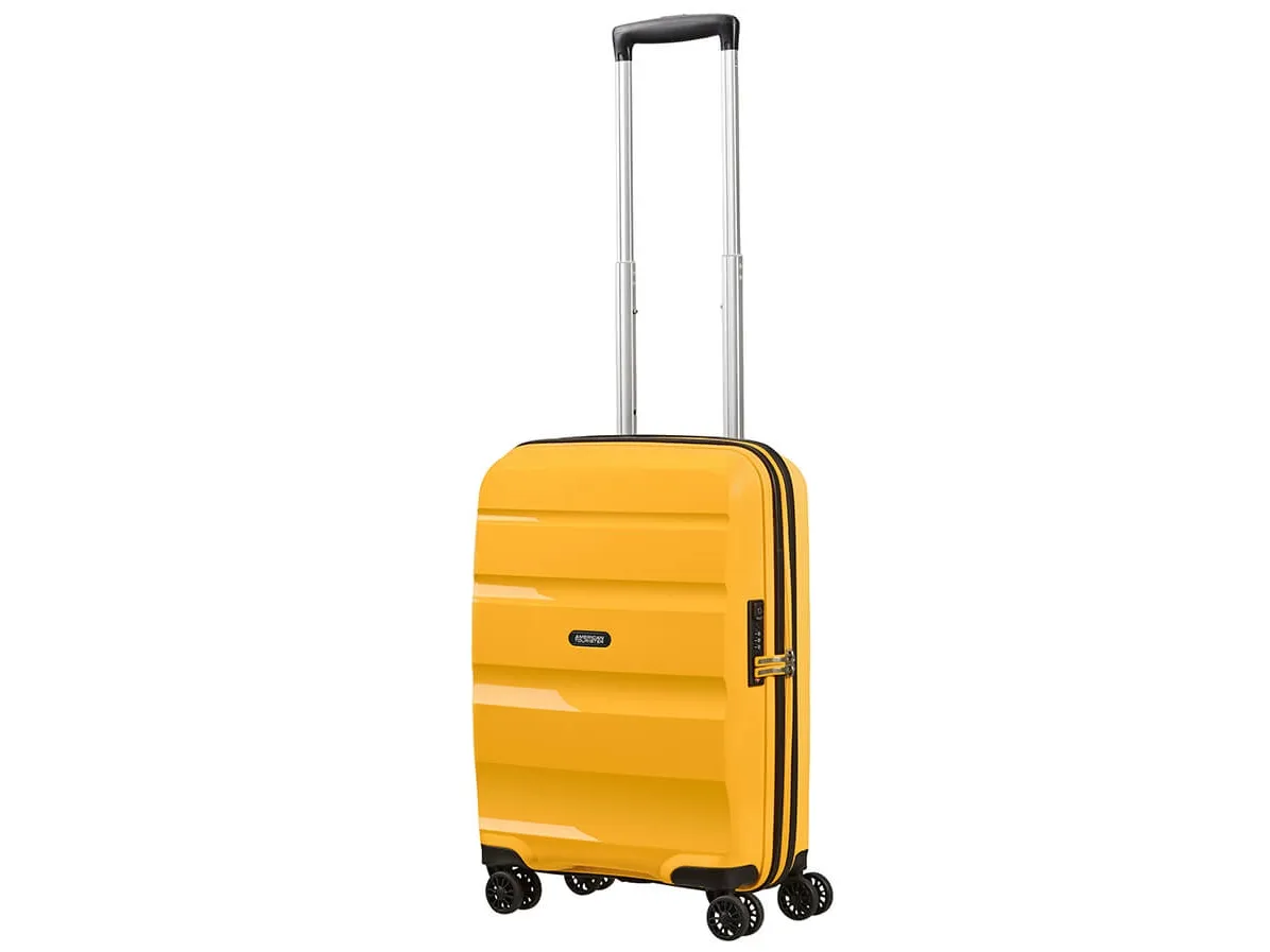 American Tourister Spinner, Trolley, Hård skal, Gul, Kabine, Polypropylen (PP), 4 hjul