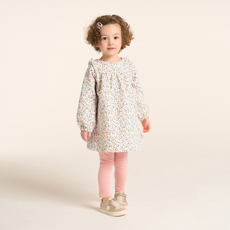 Robe doublée et legging rose bébé fille Gris ou noir