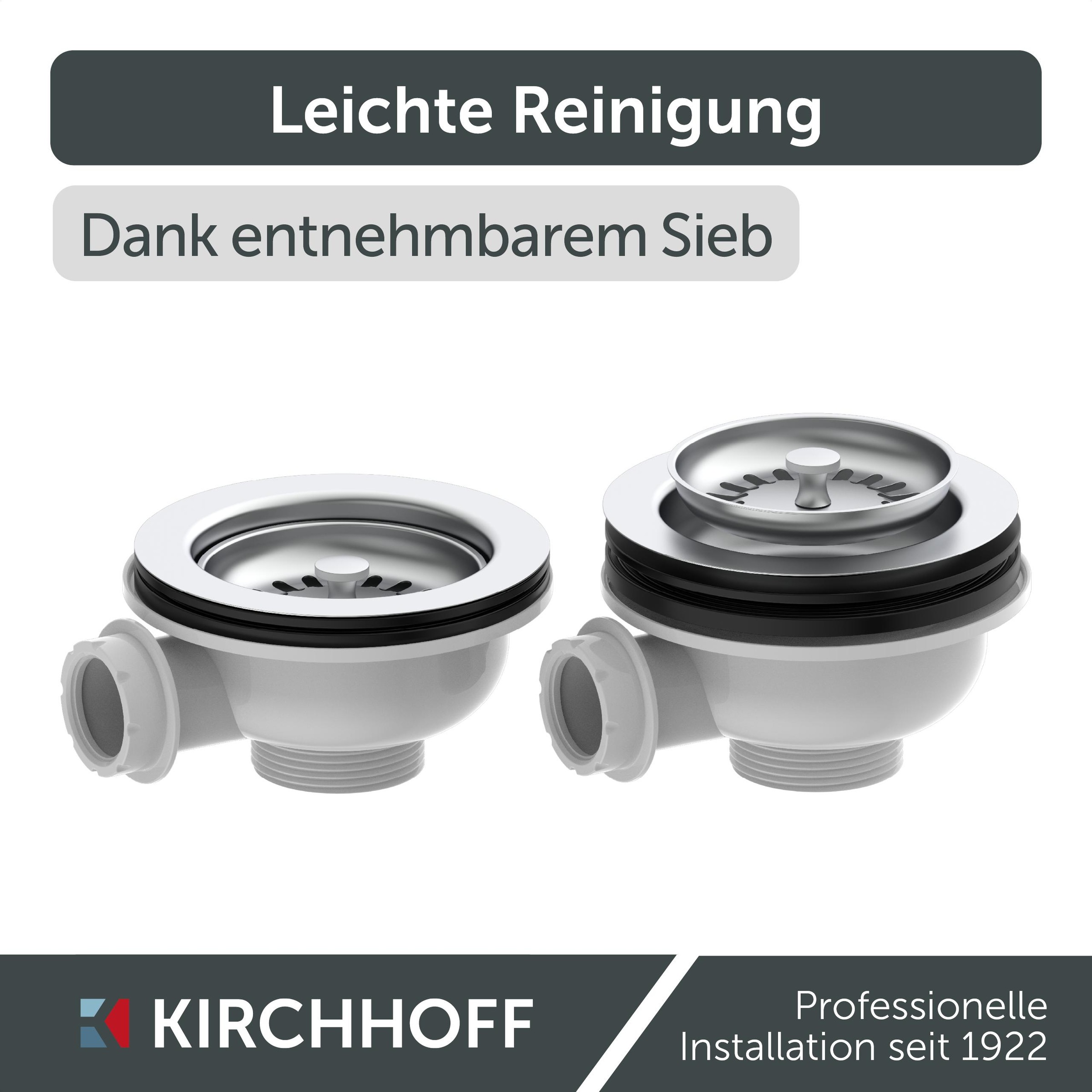 Kirchhoff Siebventil ()  Korbventil mit Überlaufanschluss+Drehbetätigung, Bowdenzug, Edelstahl