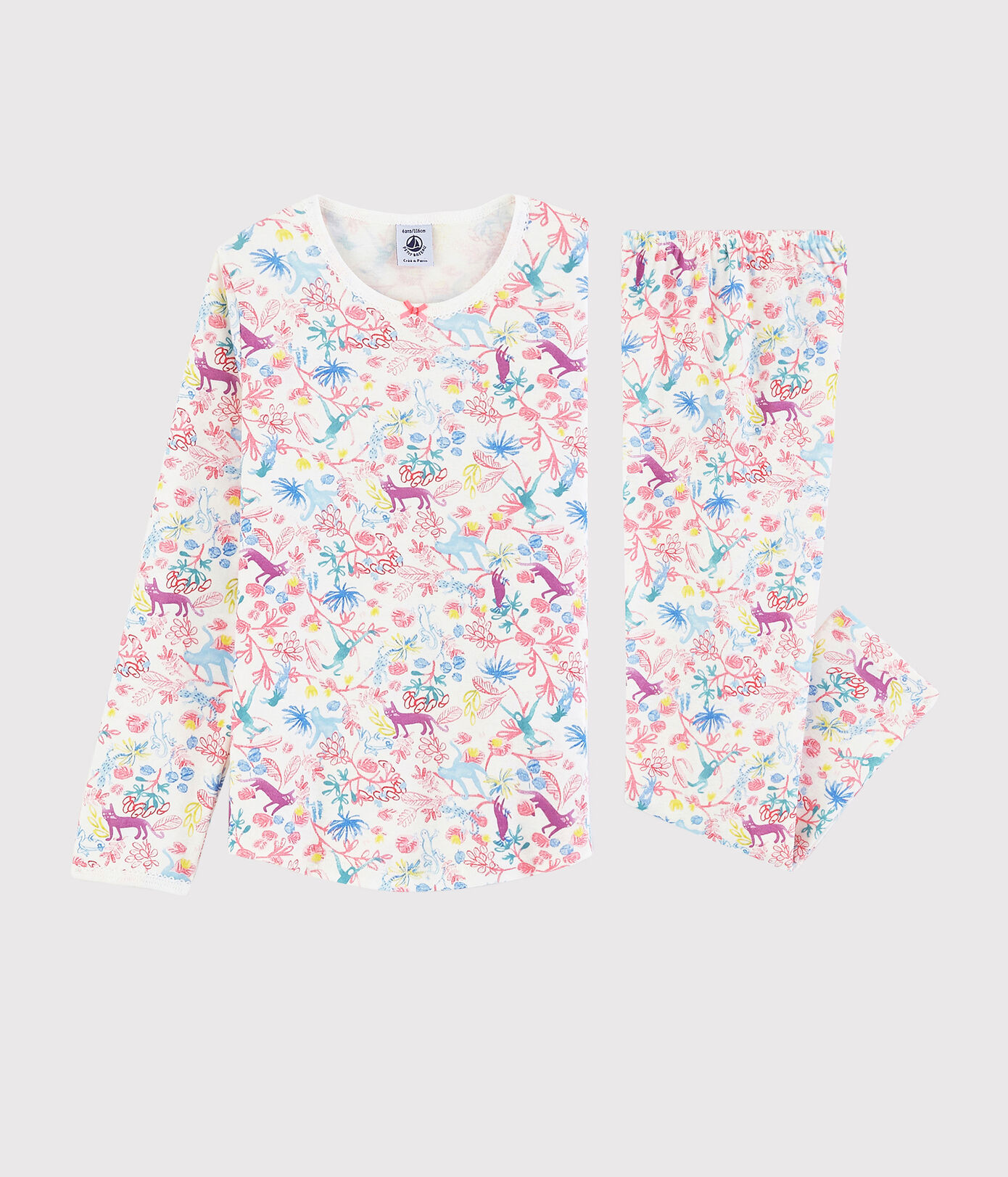 Pyjama imprimé jungle petite fille en coton