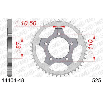 Kit chaine AFAM 525 Type Acier