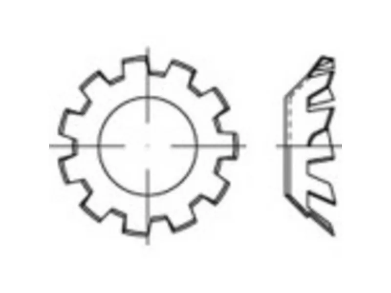 TOOLCRAFT 138396 Tandskive Indvendig diameter: 8.4 mm DIN 6797 Fjederstål Galvaniseret 100 stk