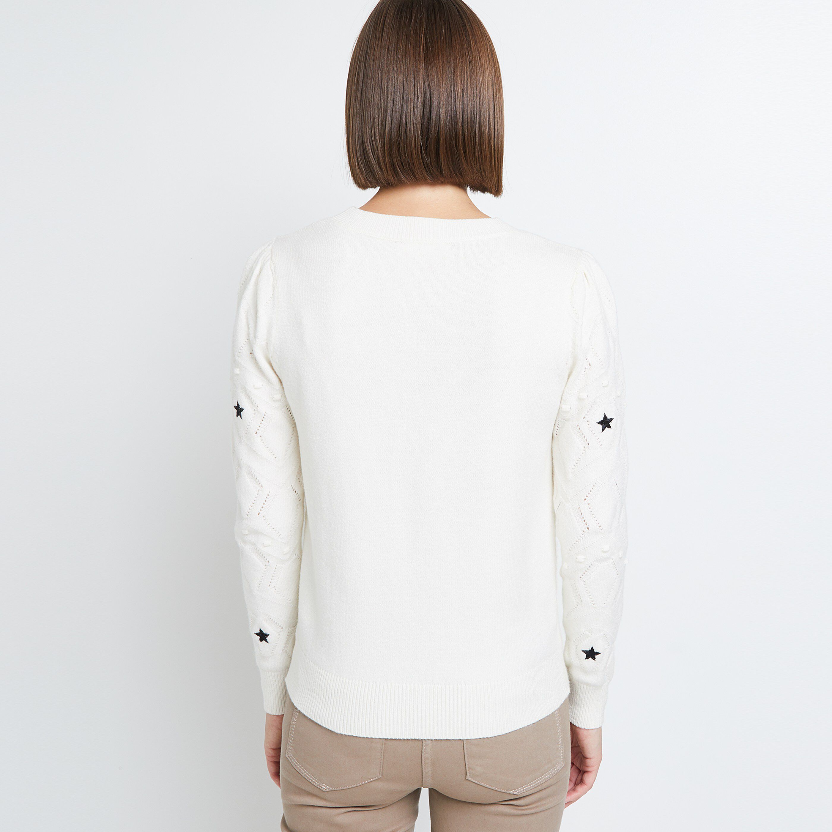 Pull en tricot femme - BLANC