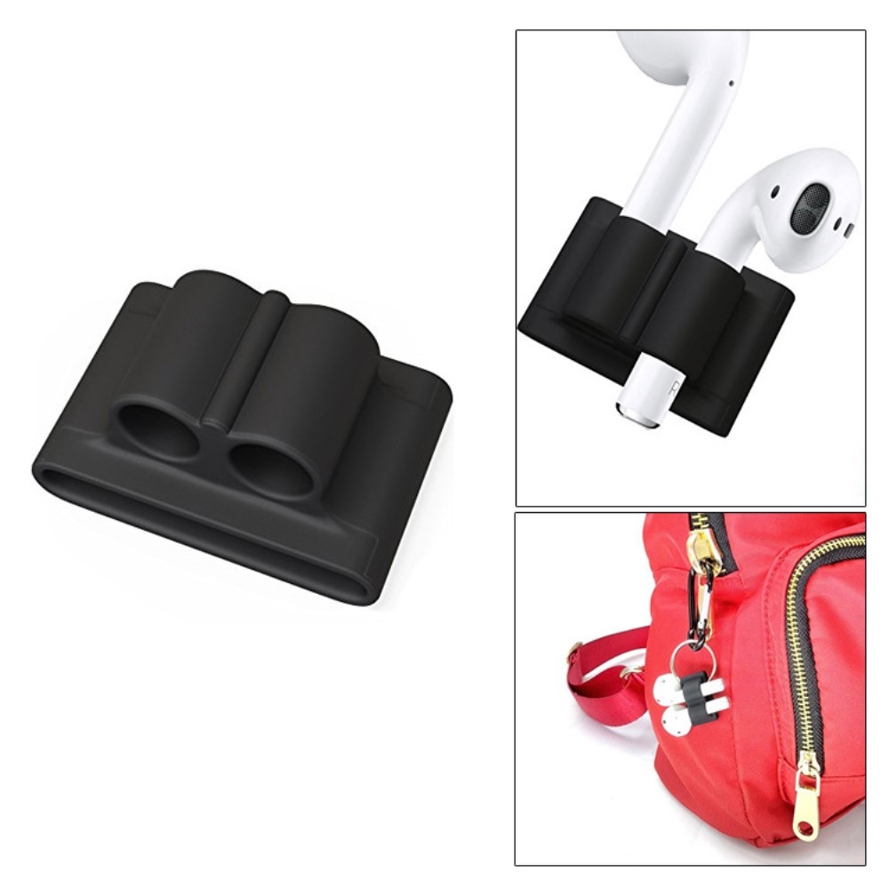 AirPods Anti-Lost Silikon Clip Halterung für Apple Watch Armband - Schwarz
