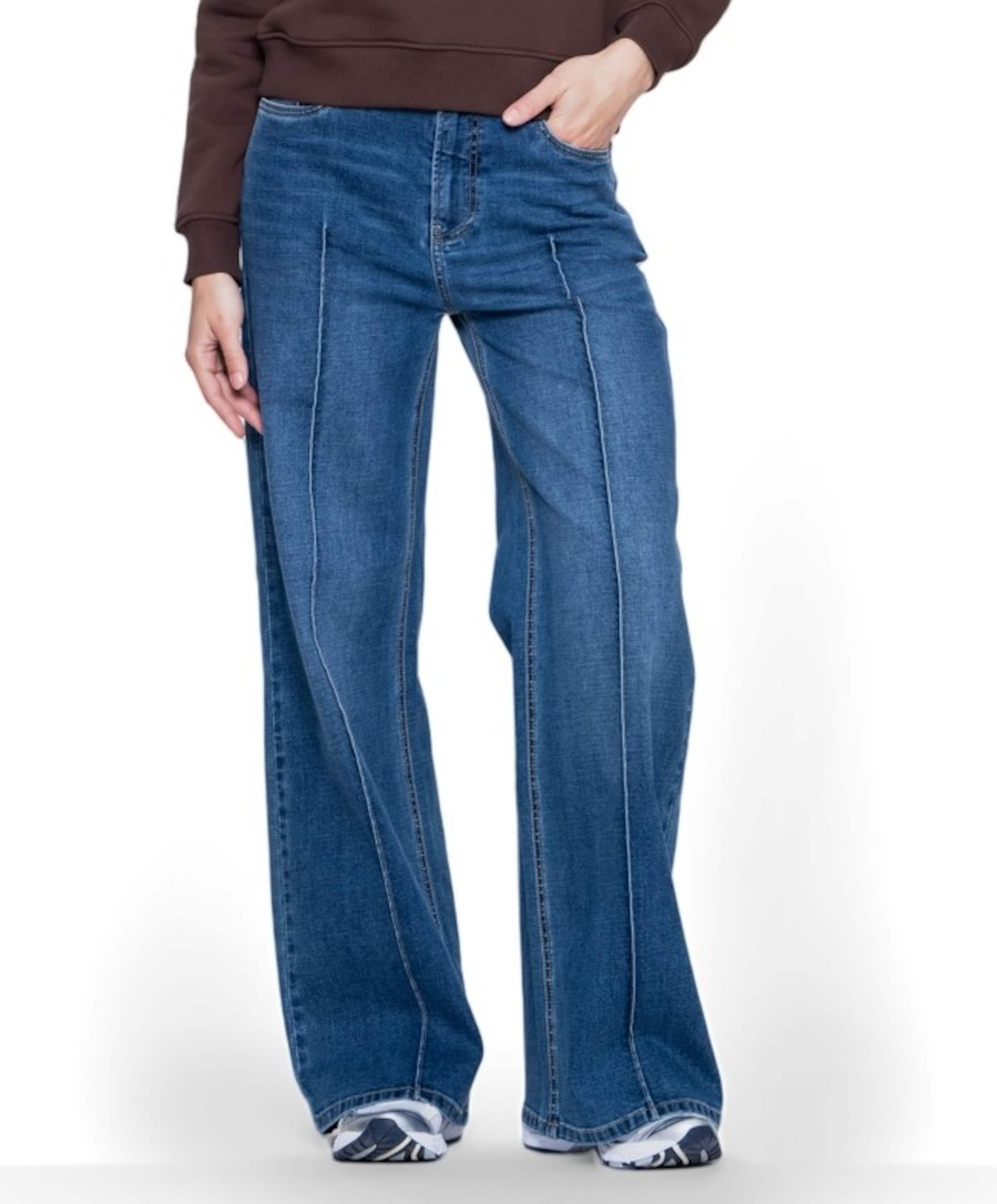 Geisha Wide frontseam dames jeans blauw