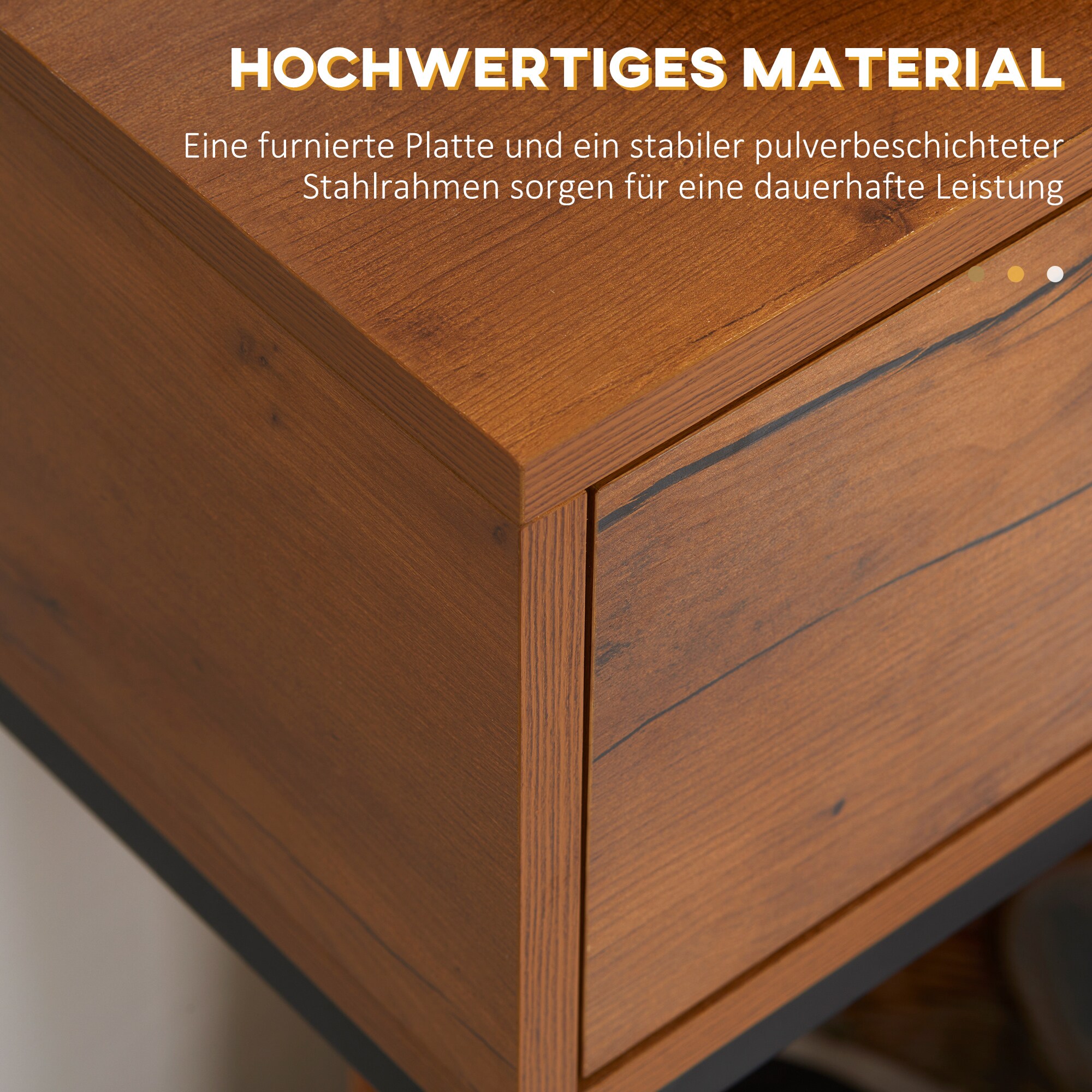 HOMCOM Konsolentisch mit rutschfesten Füßen natur 80L x 30B x 76H cm