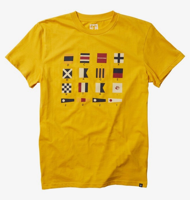 DC Shoes DC X MAGENTA TEE FLAGS M - YKK0 XS