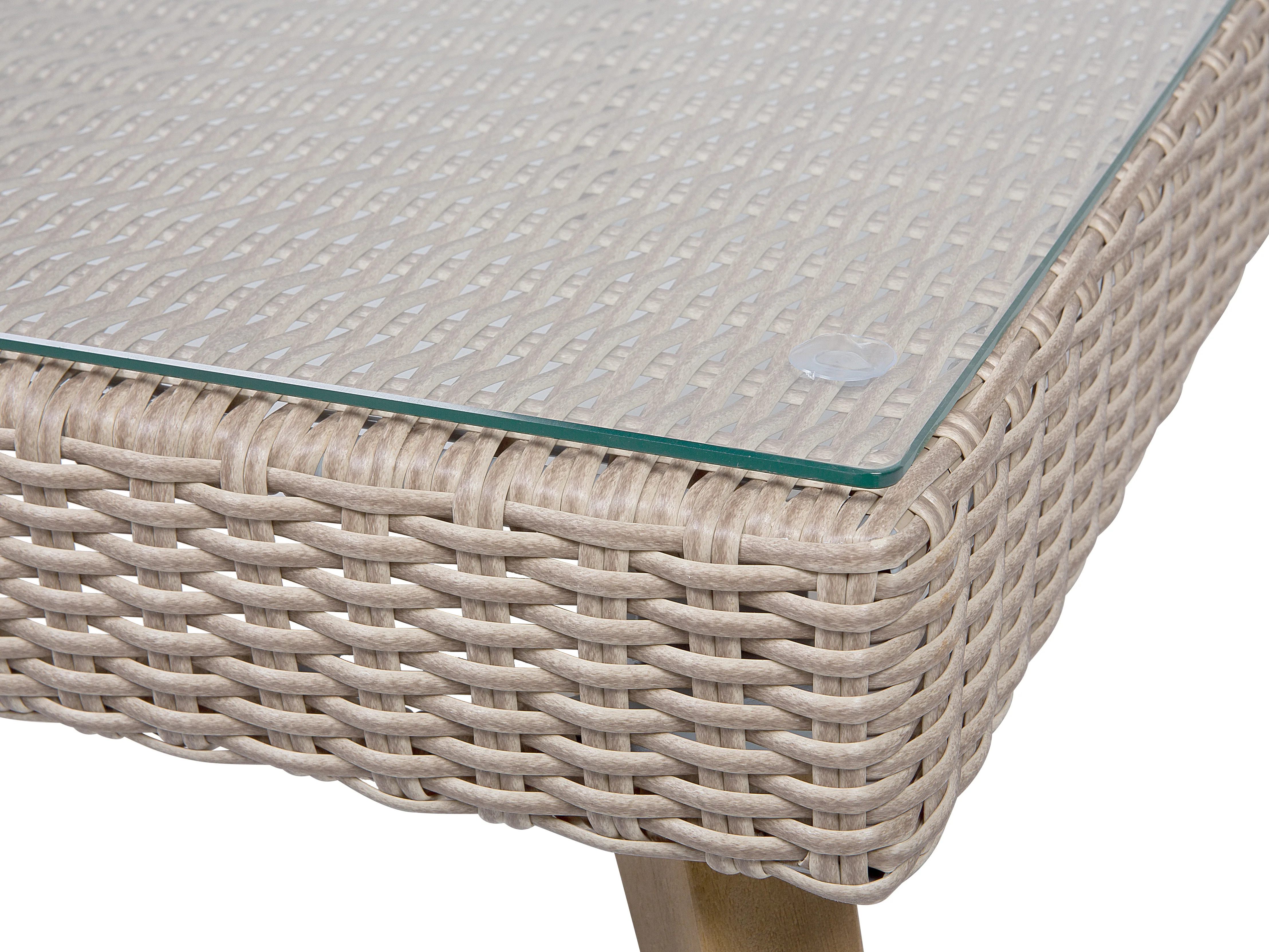 Loungeset met tafel 5-zits VITTORIA PE rotan Grijs