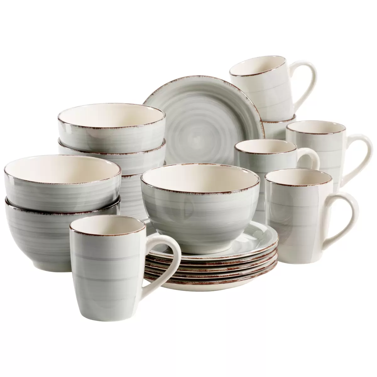 Frühstückset 18-tlg. LUMACA beige,braun