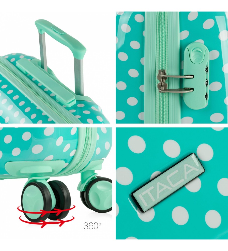 Mala de cabine pequena ITACA 702450 Turquesa -55x40x20-