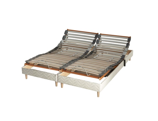 IDLITERIE - Matelas + Sommier 2 x 80 x 200 Ensemble relaxation mémoire de forme + couette + oreillers ...