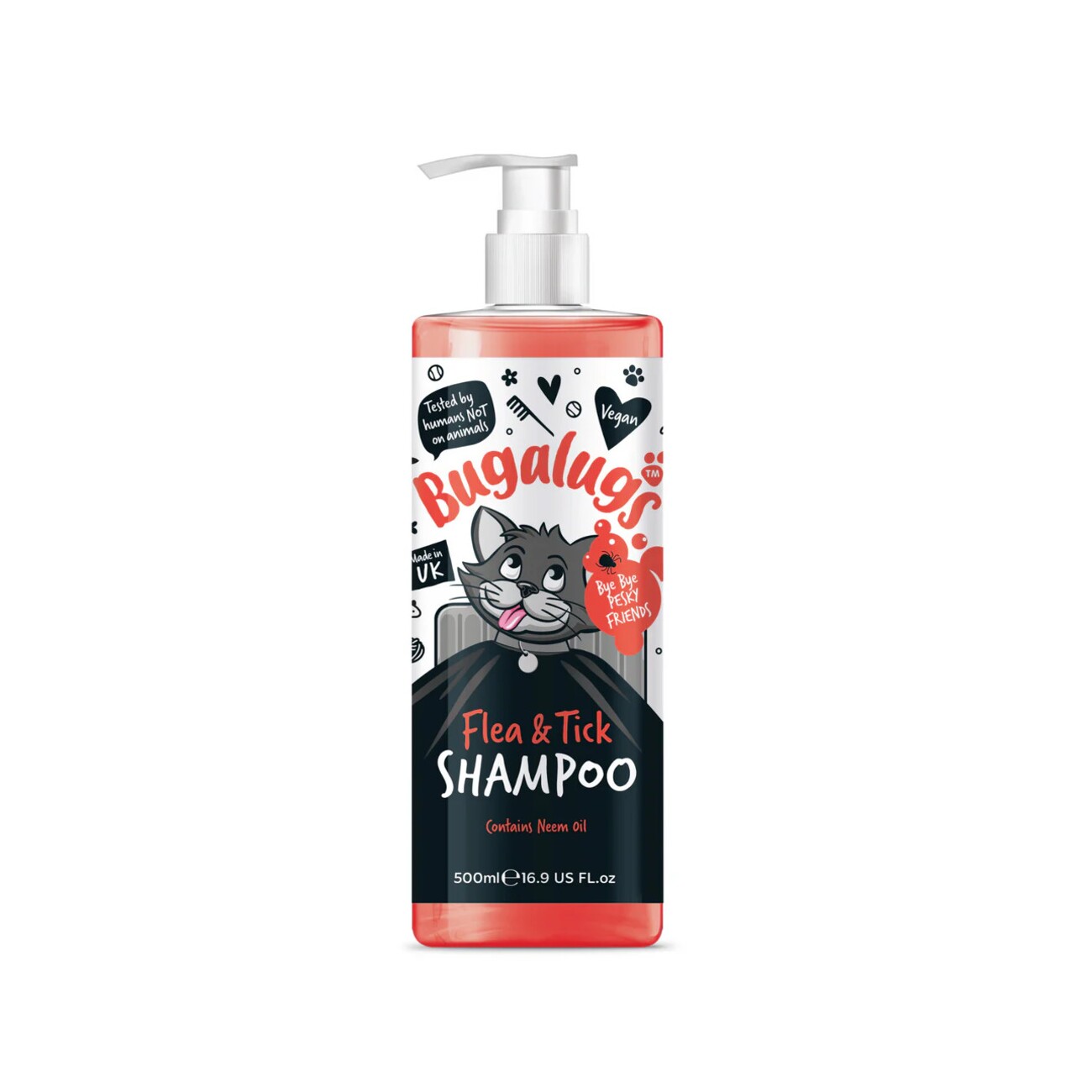 Bugalugs Floh- & Zeckenshampoo für Katzen – Sanfte Reinigung mit Zitronenduft
