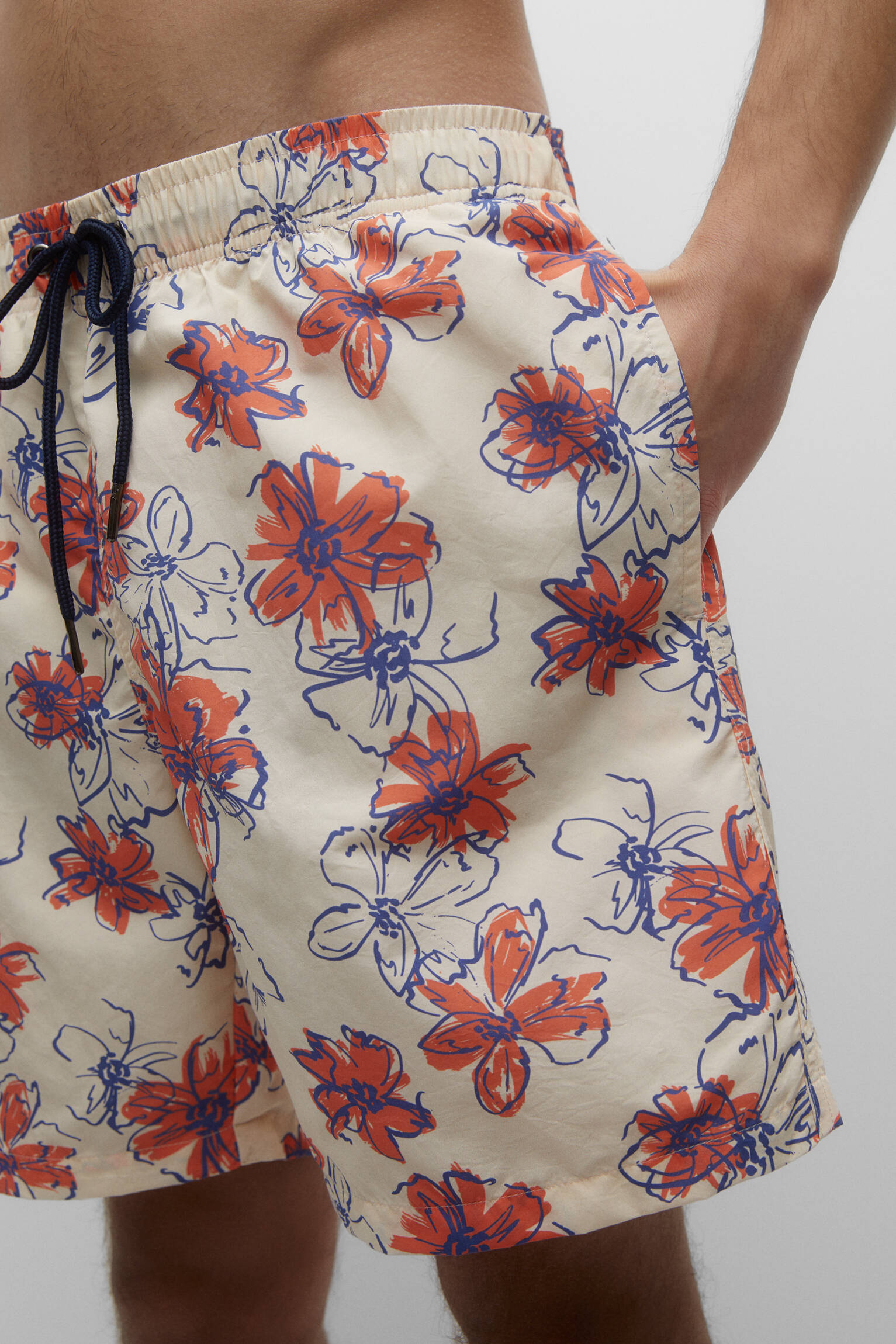 Maiô curto floral - Branco