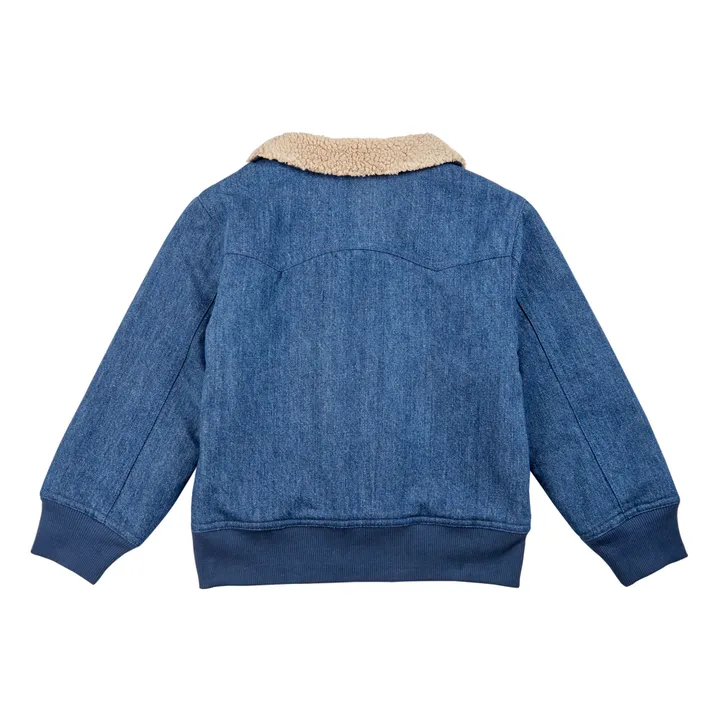 Emile et Ida Blouson Réversible Façon Fourrure Denim | Bleu jean
