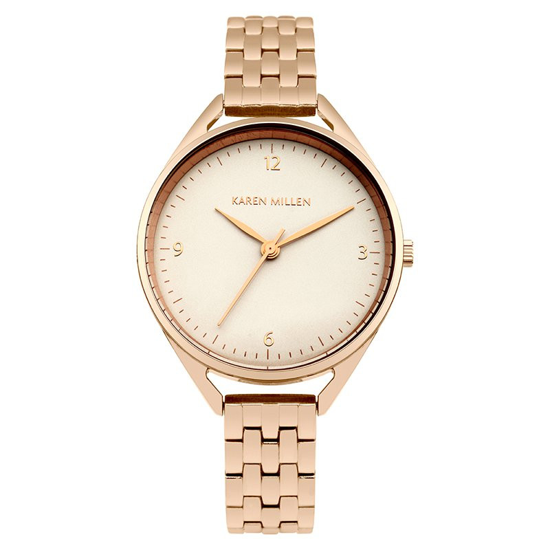 Montre Karen Millen en Cuir Femme Rose Doré