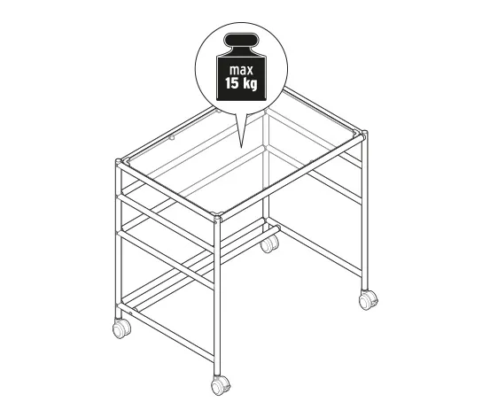 Glasschreibtisch »CN3« mit Rollen