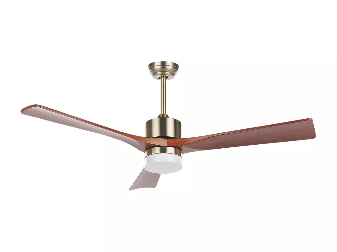Ventilateur de plafond avec lampe ARUWIMI Avec télécommande Laiton