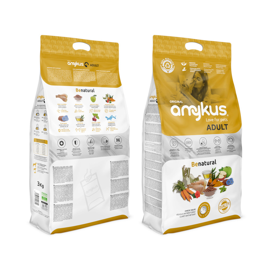 Ração Gourmet Amykus com Peru e Pato para Cães, Sem Grãos.