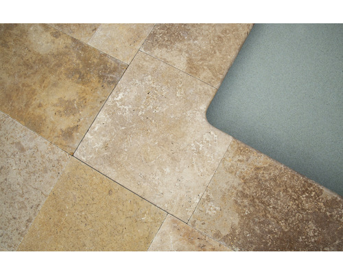 FLAIRSTONE Zwembadrand Napoli hoekstuk 90° bruin afgerond binnen 48x35 / 48x35 x 3 cm