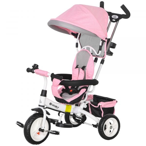 HomCom Triciclo Evolutivo Bebés 370-026V00PK Rosa