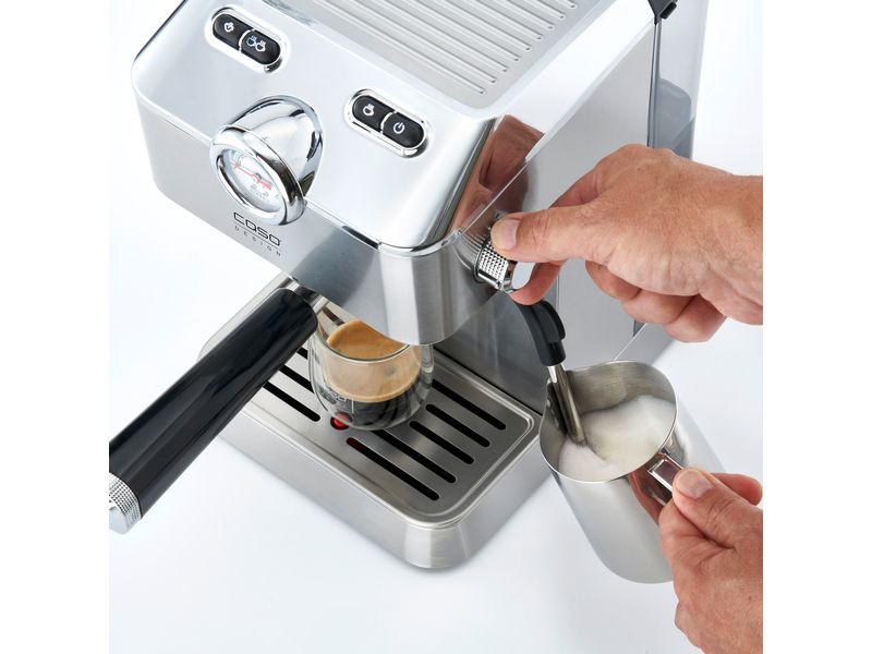 Caso Siebträgermaschine Espresso Gourmet Silber Design Siebträgermaschine