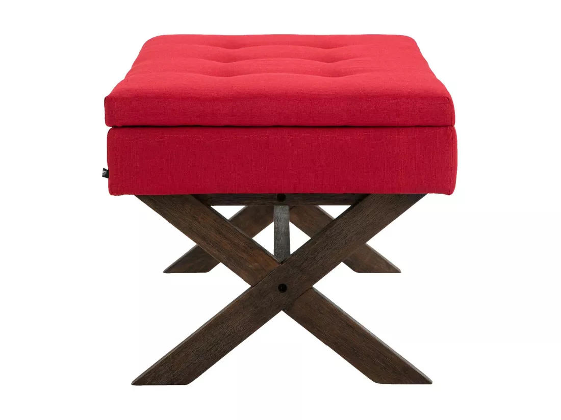 Banquette - Tissu & Bois - Rouge - Namaro