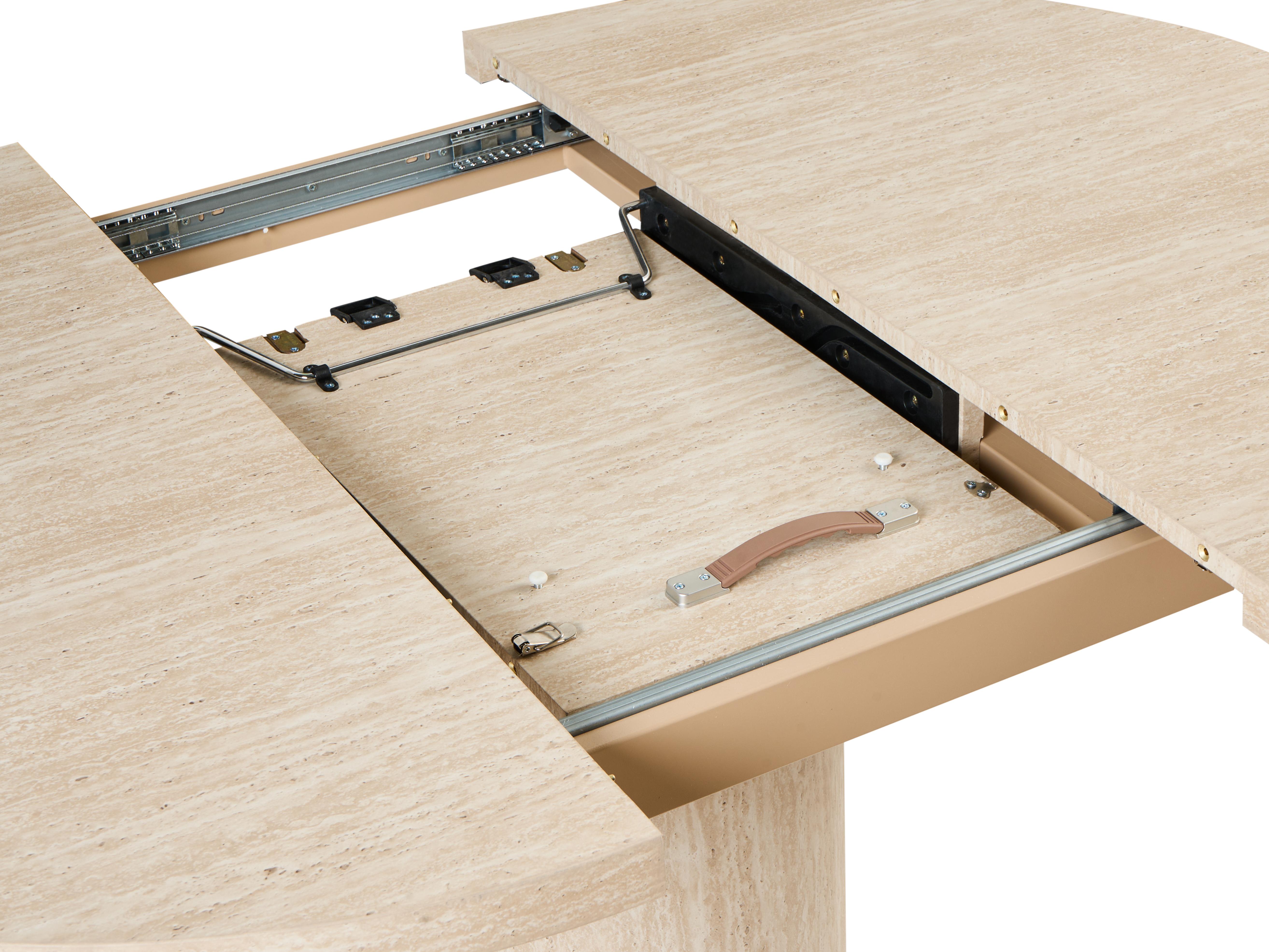 Eettafel uitschuifbaar MORAINE Travertijn-effect 120 cm 120/160 cm