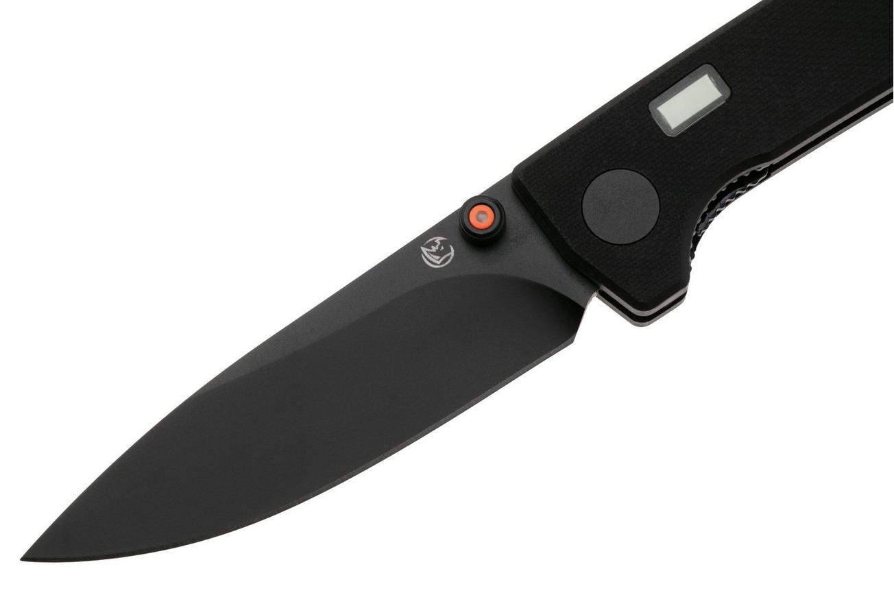 Glow Rhino Fermi FERMI-XG-OG, PVD D2, Black G10 Orange Thumbstud, zakmes
