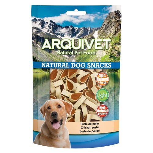 Arquivet Biscoitos de Sushi Naturais para Cães, Sabor Frango