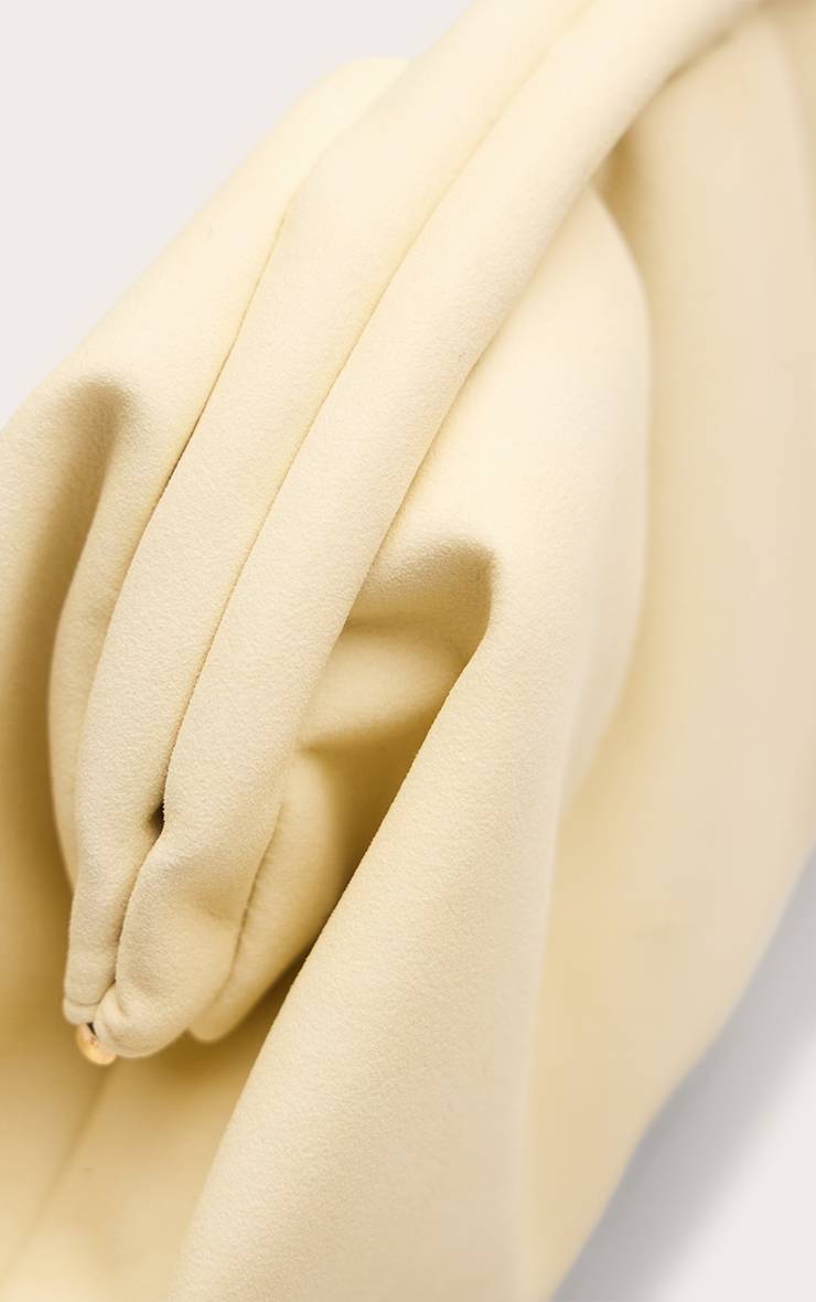 Butter Yellow Sac Pochette À Poignée Rigide En Synthétiquecuir Soyeux