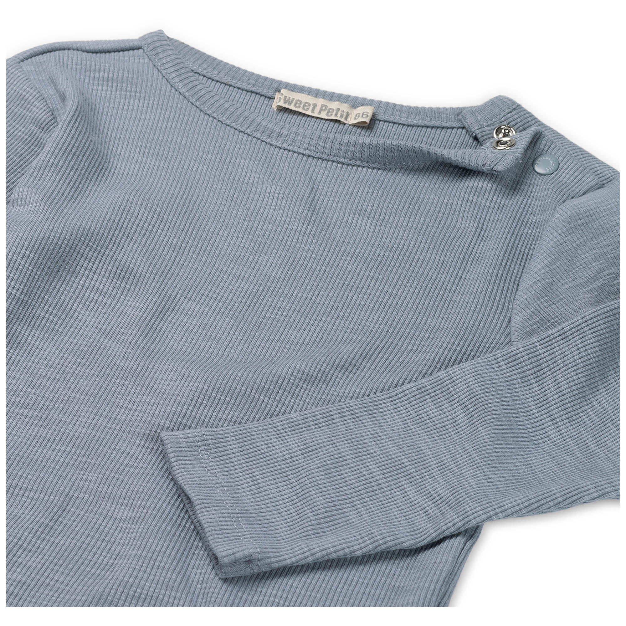 Sweet Petit baby shirt Robin lange mouwen effen blauw
