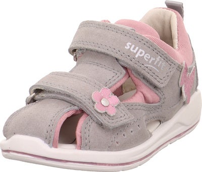 Superfit Boomerang Sandaler, Lysegrå/Rosa