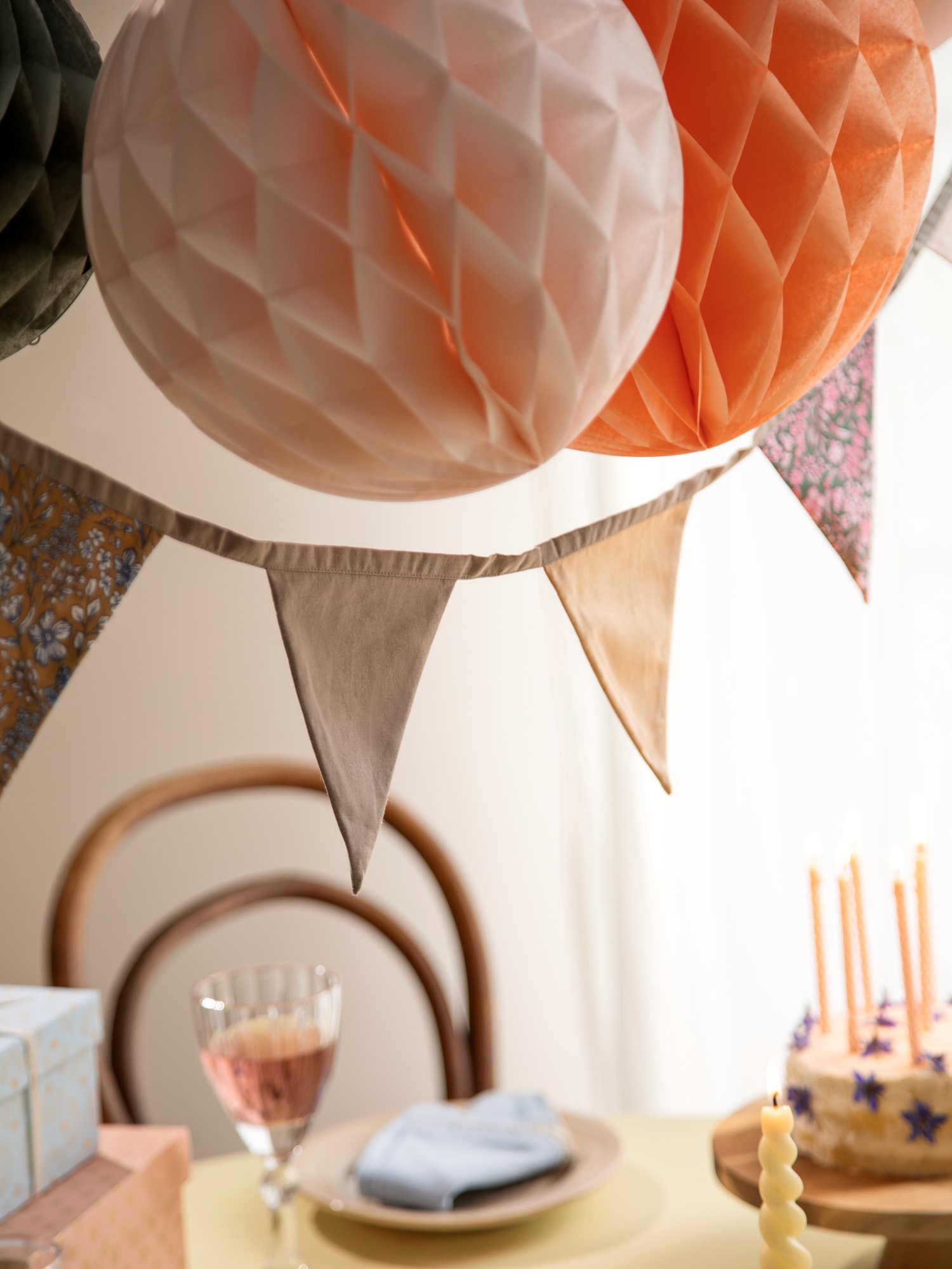 Stofguirlande | Bomuld. 250 cm.  | Multi
