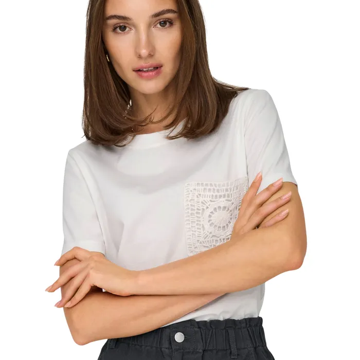 JDY Selma Crochet Pocket Shirt Dames