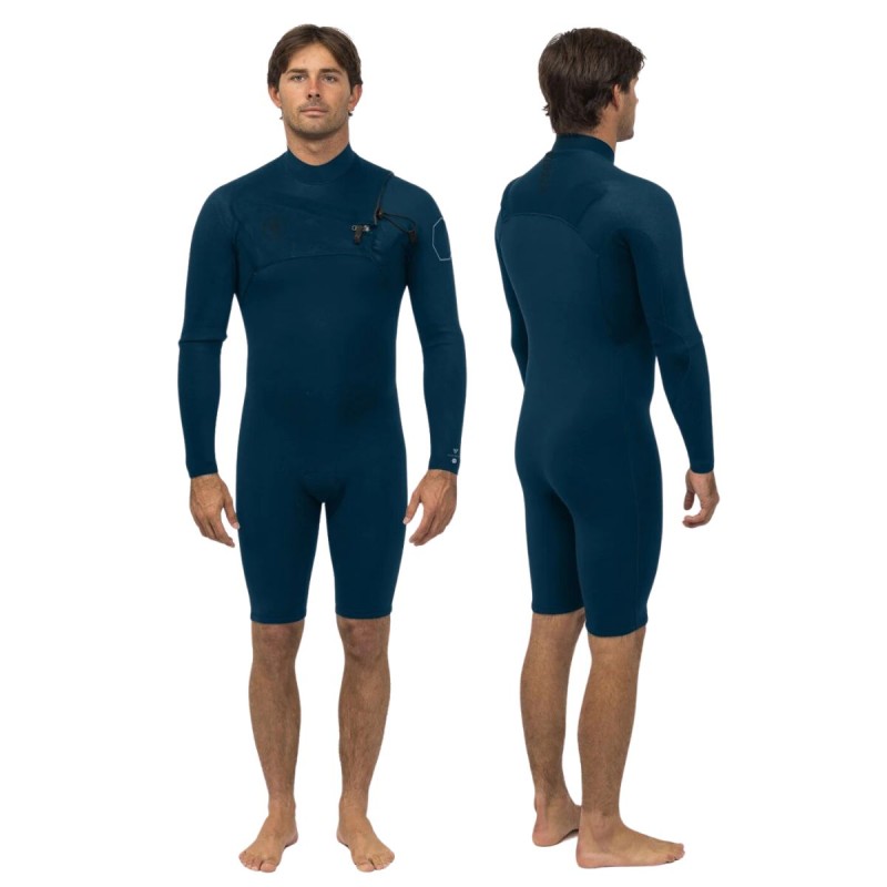 Shorty Néoprène Manches Longues Homme Vissla High Seas II 2mm - Bleu - The Corner Shop