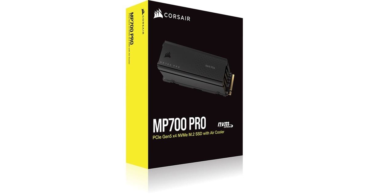 CorsairMP700 PRO met luchtkoeler 2 TB SSD  (PCIe Gen5 x4 NVMe 2.0, M.2 2280, 3D TLC NAND)