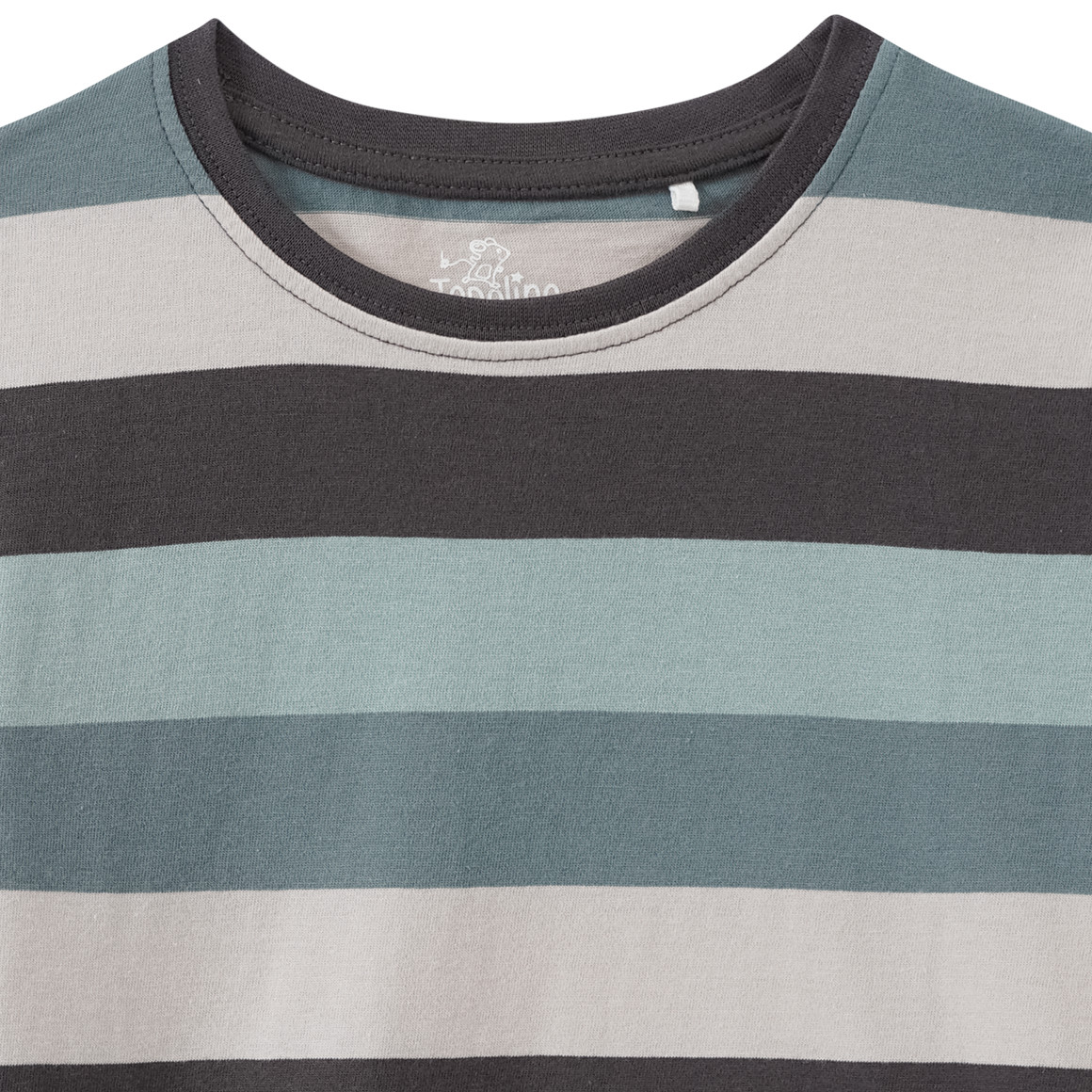 Topolino Jungen T-Shirt mit bunten Blockstreifen dunkelgrau / mintgrün / hellbeige