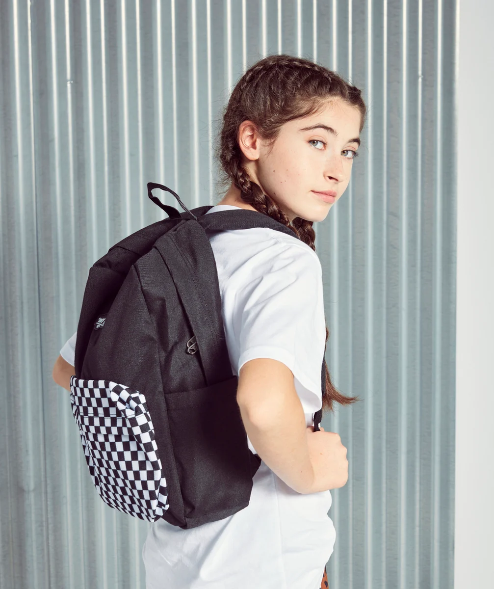 VANSSAC À DOS NOIR ET DAMIER NEW SKOOL