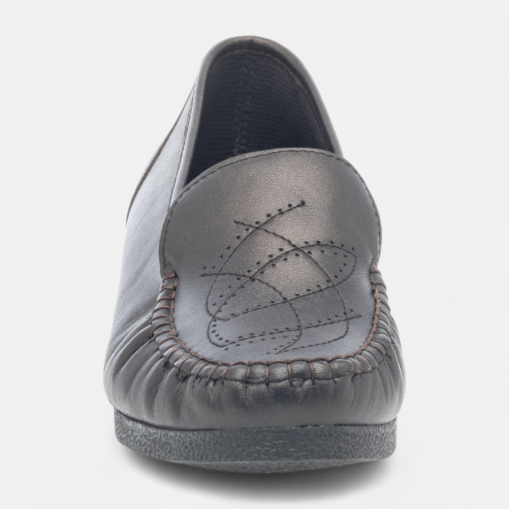 Mocassins pieds sensibles Femme en cuir marron