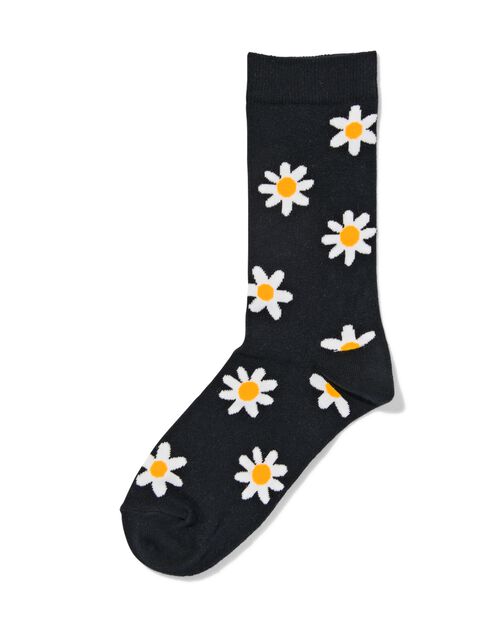 chaussettes avec coton marguerites noir
