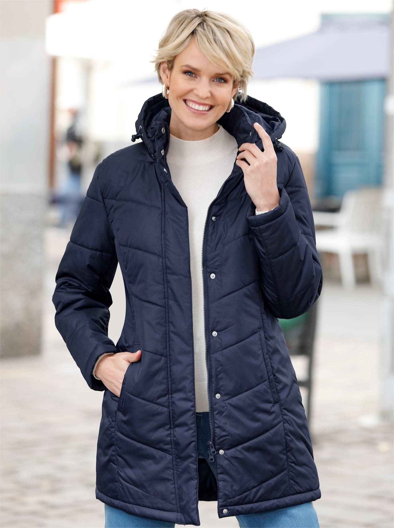 Classic Basics Langjacke mit Kapuze