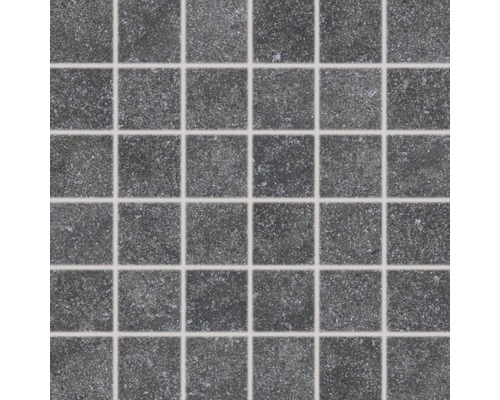 Porseleinen steengoed mozaïek Udine zwart ongeglazuurd 30x30cm, inhoud 3 stuks