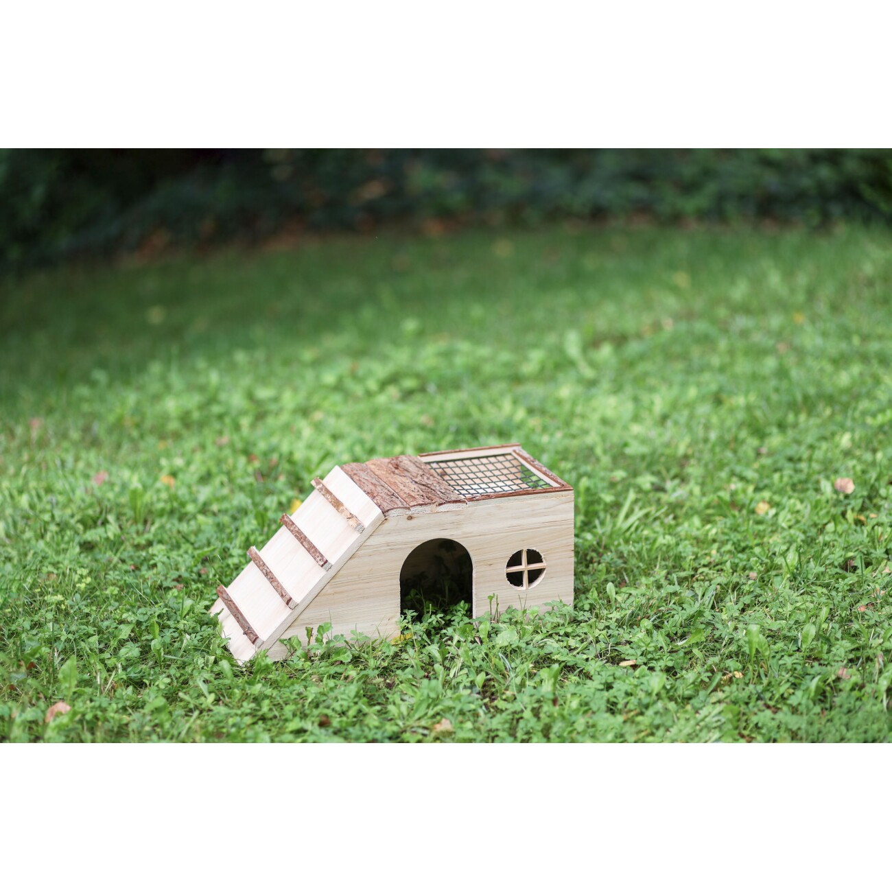 Kerbl Pet Nagerhaus mit Rampe und Futterplatz Nature