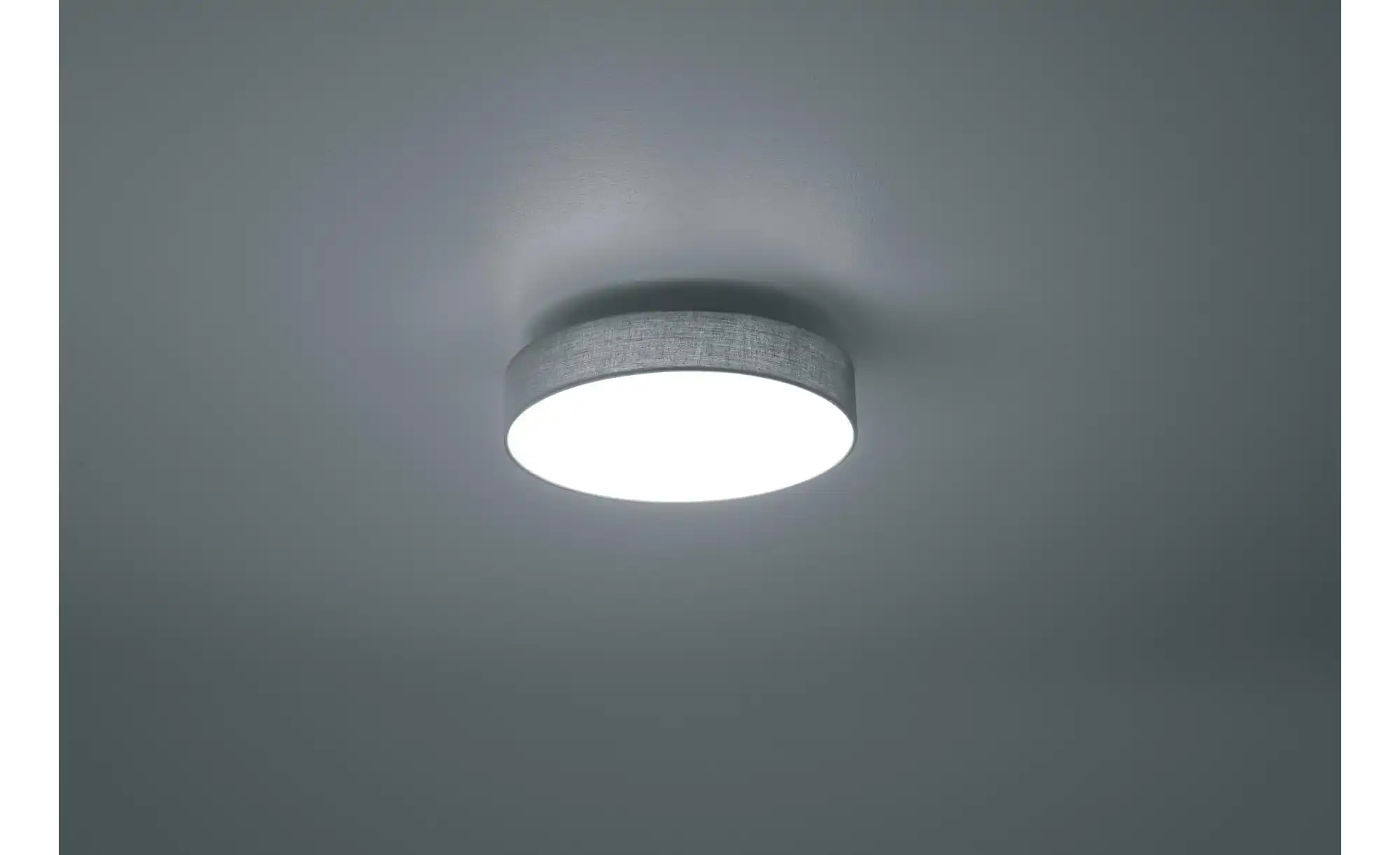 Trio LED-Deckenleuchte, Stoffschirm grau `klein`