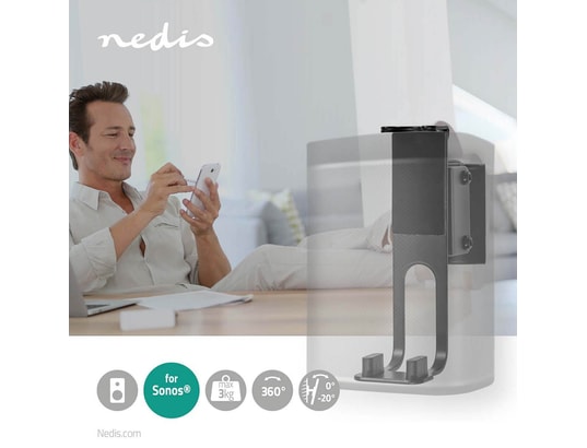NEDIS - Support mural SPMT5721BK - pour enceinte SONOS One, One SL