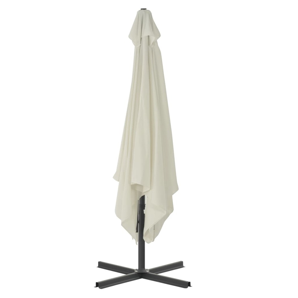 Parasol d'extérieur avec poteau en acier 250 x 250 cm sable