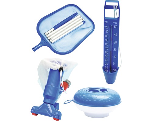 Planet Pool zwembadreinigingsset inclusief skimmernet, paal, zwembadthermometer, venturi-stofzuiger en doseervlotter