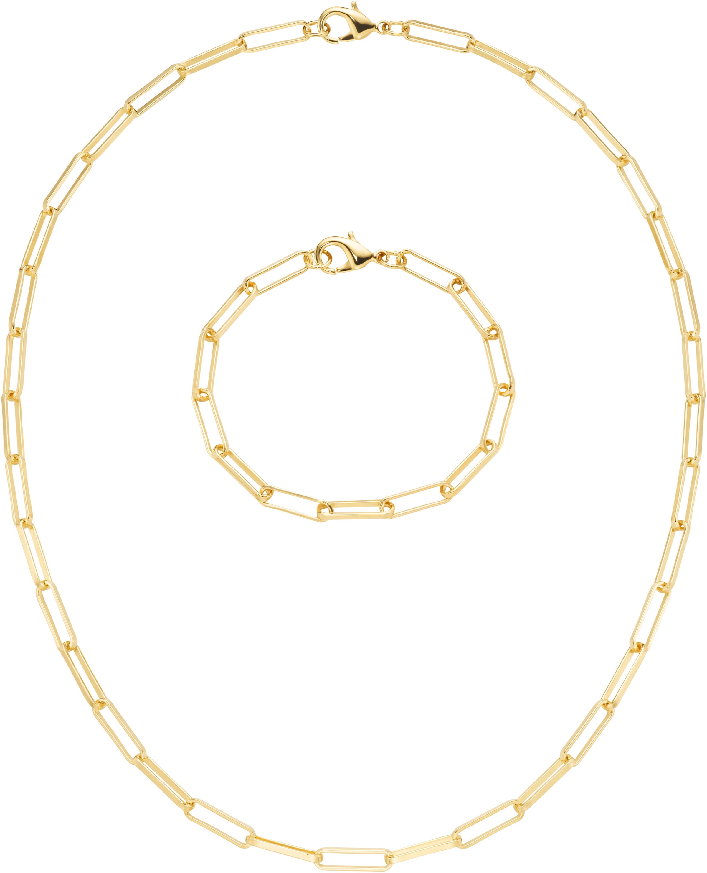 Firetti Ketten und Armband Set »Multipack Schmuck Geschenk Armkette Halskette Langankerkettenglieder« (Set, 2 tlg.)