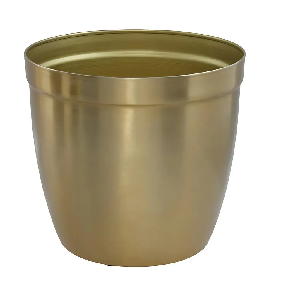 Gerimport bloempot Gea - goud - D23 cm - H21 cm - tuindecoratie