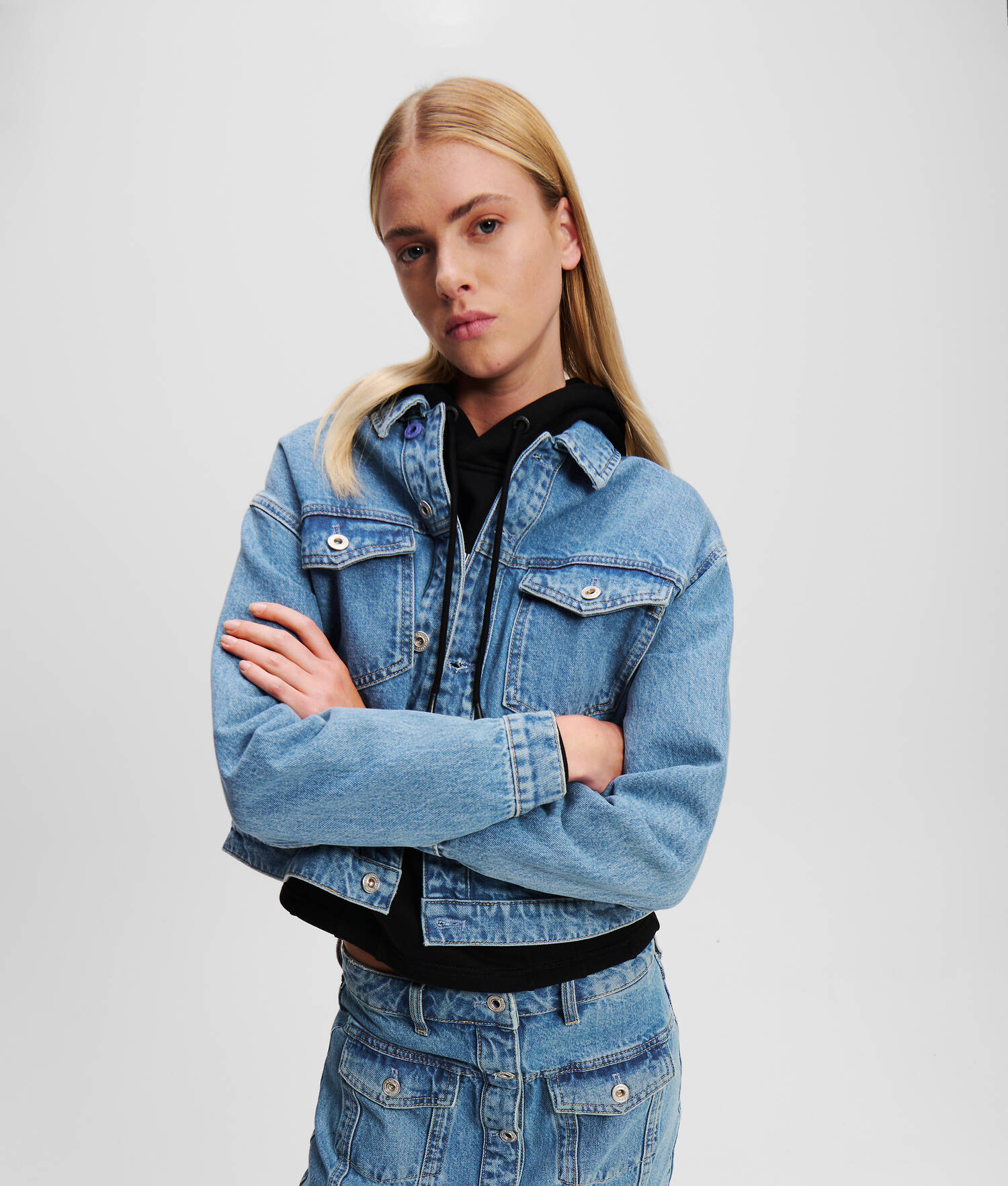 VESTE EN JEAN BOXY KLJ